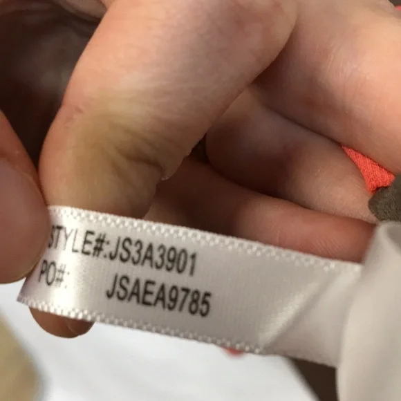 Jessica Simpson Deep Taupe Strappy Dress High-Low Pink Border NEW Sz 8 - Picture 8 of 8